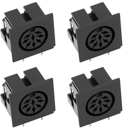 OTOTEC Lot de 4 Connecteurs Femelles 8 Broches DIN LN0507 pour Signaux Audio Et équipements Industriels (sans Blindage)