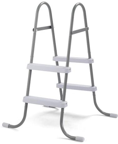 Bonnlo Swimming Pool Ladder, Ladder Steps for Above Ground Pools, 84cm/33 Inch Height, Non-Slip Metal Frame