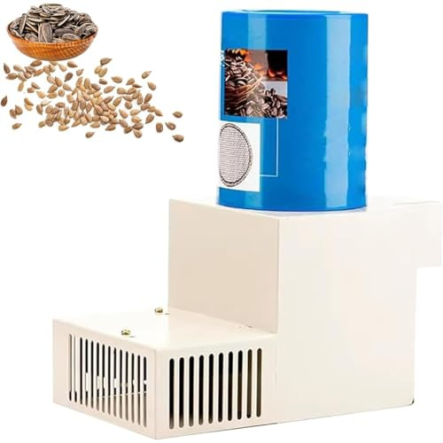Descascarilladora de semillas de girasol con soplador y tamiz, control de voltaje ajustable para un recubrimiento eficiente de lotes, ideal para uso doméstico