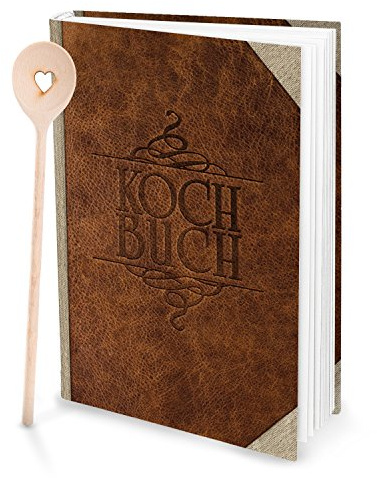 Logbuch-Verlag Großes Rezeptbuch zum Selberschreiben mit Kochlöffel als Geschenk zum Geburtstag Weihnachten oder zur Hochzeit DIN A4