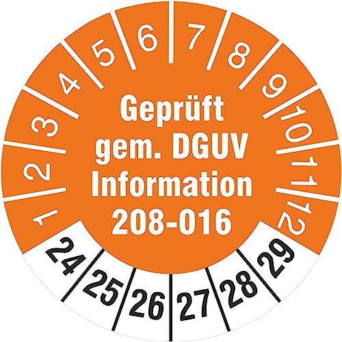 100 Prüfetiketten geprüft DGUV Information 208-016 30 mm Leitern und Tritte 2024 bis 2029