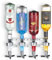 Final Touch 4 Bottle Wall Mounted Bar Caddy Drinks Optics Set Porte-Bouteille pour Un Montage Mural Distributeur de Bouteilles et Ses 4 becs verseurs doseurs Chrome