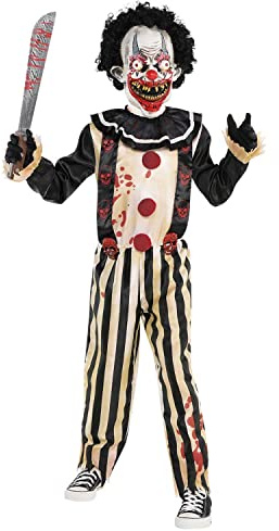 amscan Child Kids Boys Slasher Circus Clown Boy Zombie Halloween Fancy Dress Costume