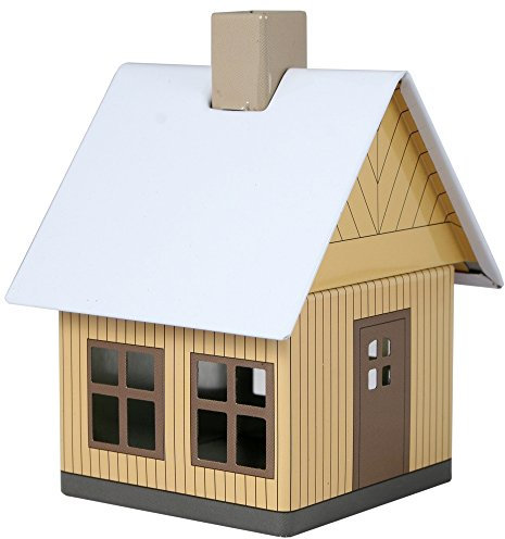 Crottendorfer - Räucherhaus Metall inkl. Räucherkerzenhalter-für Räucherkerzen Gr. M - Maße:7,2x7,8x9,8cm - Motiv:Waldhaus Sandfarbe - Made in Germany
