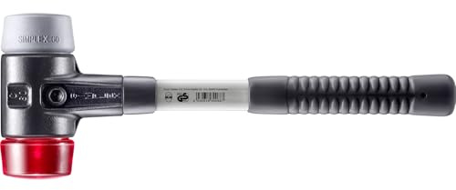 SIMPLEX-Schonhammer, TPE-mid/Plastik; mit verstärktem Tempergussgehäuse und Fiberglasstiel | D=60 mm | 3736.060