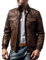 FLAVOR Giacca moto da motociclista in pelle marrone retro da uomo Giacca in vera pelle (marrone, X-Large)