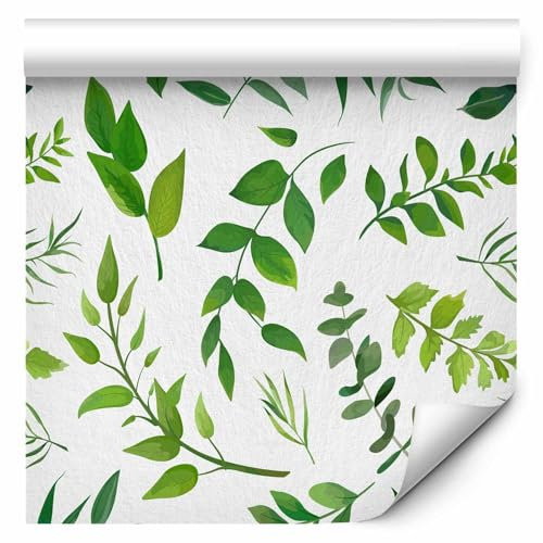 murando - Tapete selbstklebend 10m Wandtattoo dekorative Möbelfolie Dekorfolie Fotofolie Panel Wandaufkleber Wandposter Wandsticker - Blätter grün b-C-0266-j-a