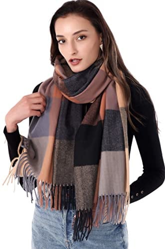 DiaryLook Karierter Warmer Deckenschal für den Winter, Lange Damen-Schals, kariert, weich, Wolle, Tartan-Schal für Frauen