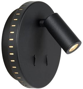 LUCIDE BENTJER - Bettlampe/Wandleuchte - Ø 14 cm - LED - 3000K - Schwarz