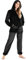 CityComfort Set Pigiama Donna Invernale in Pile, Pigiami con Cappuccio, 2 Pz Abbigliamento da Casa, Regalo Donna Adolescenti (Nero,M)