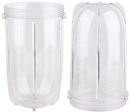 Veterger Replacement Parts 16 Ounce Tall Jar Cups,Compatible with Original Magic Bullet Blender Juicer MB1001 250W (2 Pack)