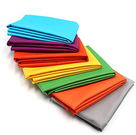 7x 0,5m Baumwollstoff Set 148cm Breite 100% Baumwolle 3,5m Material Auswahl viele Farben Patchwork (Bunt, 7er Set)