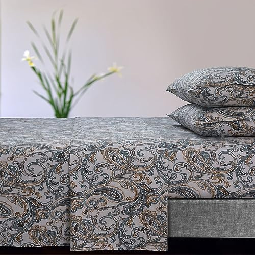 Tribeca Living Queen Extra Deep Pocket Flannel Sheet Set, Camilla