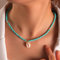 Handcess Boho Muschel Choker Halskette Türkis Perlen Halsketten Muschel Perlen Choker Schmuck für Frauen und Mädchen