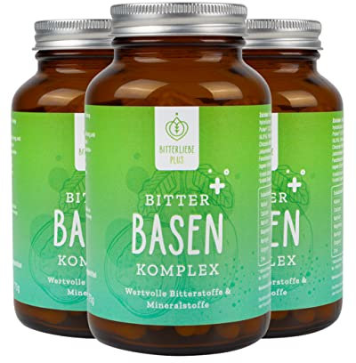 BitterLiebe® Plus Bitter Basen Komplex - Basentabletten 360 Stk. mit Zink für eine Säure-Basen-Balance I vegane Säure Tabletten I Basenpräparat