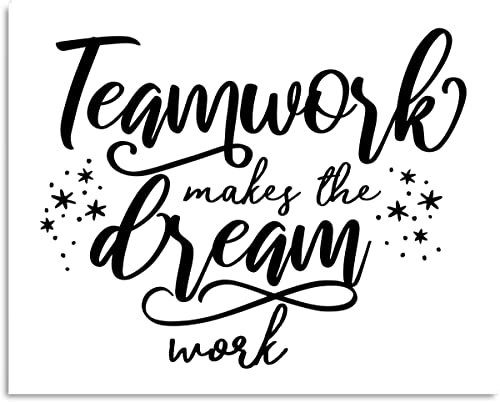 Teamwork Makes The Dream Work – Motivierendes Zitat Wandkunstdruck – Wanddekordruck, Poster oder Leinwand für Büro, Kabine und Schlafzimmer – Inspirierende Wandkunst – 35,6 x 28,9 cm ungerahmter Druck