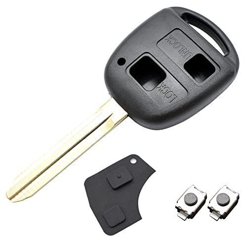 HooRLZ 2 Button Toyota Key Case for Toyota Avensis Corolla Camry Echo Yaris Prado RAV4 Tarago Remote Control Case, Toyota Key, Toyota Car Key - 1 Piece