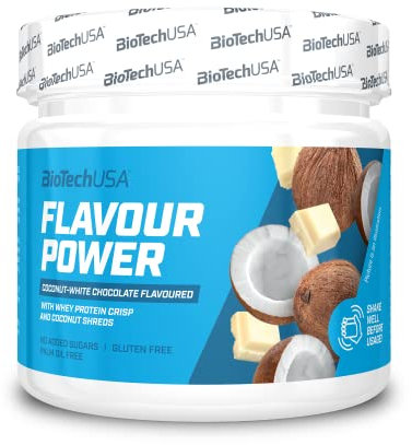 BioTechUSA Flavour Power, Dolcificante in polvere aromatizzato a base di sucralosio senza zuccheri aggiunti, senza glutine, con inulina, 160 g, Cocco-Cioccolato bianco