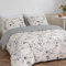 Lekesky Bettwäsche 200x200cm Super Weiche 100% Mikrofaser 3teilig - Bettwäsche-Sets 200 x 200 Bettbezug mit 2x80x80 cm Kissenbezüge, für Doppelbett mit Reißverschluss,Schlichtes Blumenmuster(weißlich)