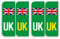 stika.co 2 Pairs of Road Legal United Kingdom Symbol Car Reflective Vinyl Stickers, Number Plate Decal for European Roads After Brexit - UK Flag Electric EV Vehicles - 2 Pairs (2X Front + 2X Back)