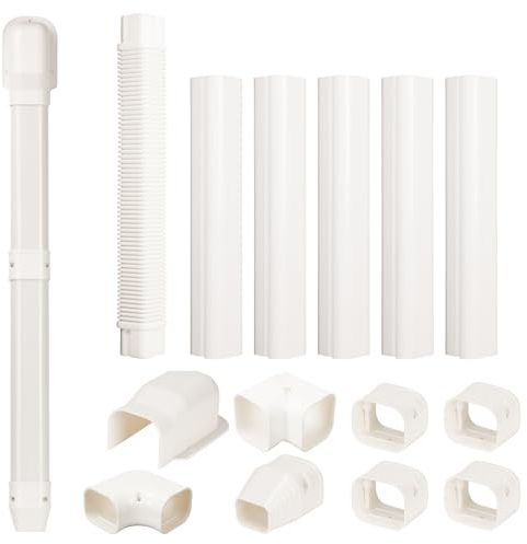 7,6 cm 3 m Mini Split Line Set Abdeckung Dekorative PVC-Rohrabdeckung Kit Weiß