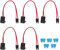 Walfront 5Pcs Auto Sicherungshalter Automobil-Kfz-Flachsicherungshalter-Set 16 AWG Mini-Sicherungshalter-Anschluss mit 5-Teiliger 15-A-Sicherung (AKT M 19,1 mm)