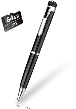 64GB Diktiergerät, Voice Recorder mit 768 Stunden Aufnahmekapazität, One-Click Recording und 360° Surround Aufnahme, Tragbar Aufnahmegerät für Vorlesungen, Meetings