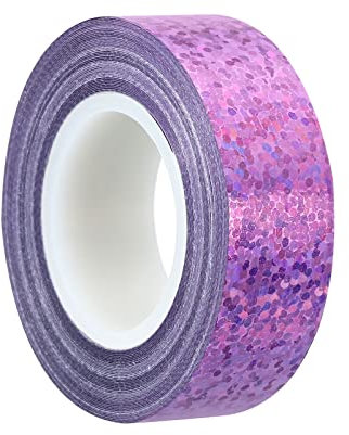 PATIKIL Brillante Glitter Nastro 15mm x 5m, 1pz Washi Tape Olografico Arte Prisma Mascheratura Nastri Auto -Adesivo per Fai-da-Te Arte Artigianato Avvolgimento Decorazione, Rosa Viola