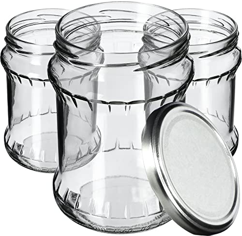 KADAX 16er Set Einmachgläser 500ml TO82 Silber, Sturzgläser Mason Jar mit Schraubdeckel, Luftdichte Twist-off Gläser, Meal Prep, Overnight Oats, Sauerteig