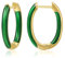 MESOVOR 18 Karat Vergoldete Creolen Ohrringe mit Emaillefarbe, U-förmige Kleine Leichte Huggie-Ohrringe Geschenke für Frauen und Mädchen (Grün)