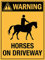 Warnschild Warnung Vor Pferden Auf Der Auffahrt Personalisierte Tin Sign Retro Metall Wandschild 20X30Cm, Infoschild