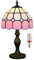 Five liters 8 Tiffany Style Mediterranean Stained Glass Table Lamp Bedside Bedroom Lamp Night Light Children's Lamp 38 cm Hight with Light Bulb(Color:Pink)