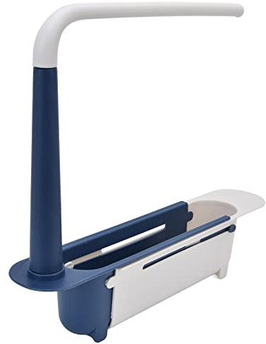 Lwuey Scaffale per Lavello Telescopico,Supporto Multiuso Cucina Organizer Sink Sponge Supporto Telescoping Cestello Scarico Storage Rack Portaspugne con Portasciugamani Spugne Spazzole Stracc