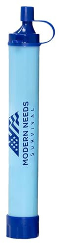 MODERN NEEDS Ready Filter - Filtre à eau d'urgence - Filtre à eau personnel pour camping, randonnée, survie - Filtre à eau de camping - Purificateur d'eau portable