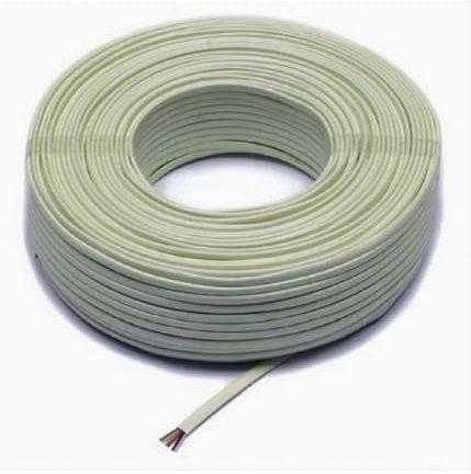 OISE ART STORE Trade Shop - Matassa 100 Metri Cavo Telefonico 6c Piatto con Rivestimento Colore Avorio 31430