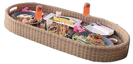 CAFIEDR Schwimmendes Pool-Tablett für Erwachsene für Spas, Bäder und Partys | Schwimmendes Tablett zum Servieren von Getränken, Brunch und Essen auf dem Wasser am Pool [90 * 60 * 15 cm]