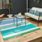 THE RUGS Rainbow Collection Outdoor Rug - Easy to Clean, Waterproof Plastic Outdoor Rugs for Garden, Patio, Balcony, Camping - Vibrant Plastic Straw Rug - Striped Blue, 120x160