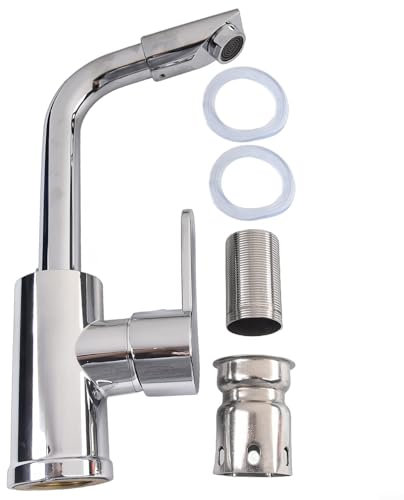 HEBEOT Küchenarmatur, vertikaler Wasserhahn, Einhebel-Badezimmer-Wasserhahn, Küchenspüle, Mischbatterie mit herausziehbarem Sprühkopf