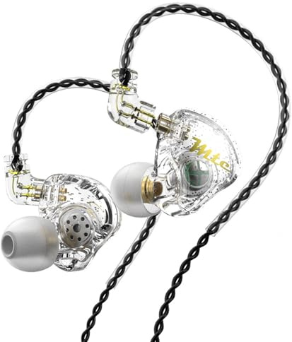 KYUHEEO TRN MTE IEM Earphones 1DD HiFi in-Ear Monitors Earbuds, TRN IEM Dynamic Driver in Ear Headphones with Detachable C Pin Cable for Music,Game,Sport