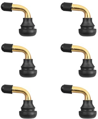 Adunsiaoto 6 Stück Roller Ventil Schlauchlos, 90 Roller Ventil 90 Grad, Messing Tubeless Stigma Für Motorräder Autos Fahrräder Motorroller Gummiventil(1.9×1.5cm)