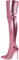 Stivali sopra il ginocchio da donna in vernice sexy – Stivali alti al ginocchio con tacco a spillo lungo in pelle stivali alti con tacco alto, Colore: rosa., 42 EU