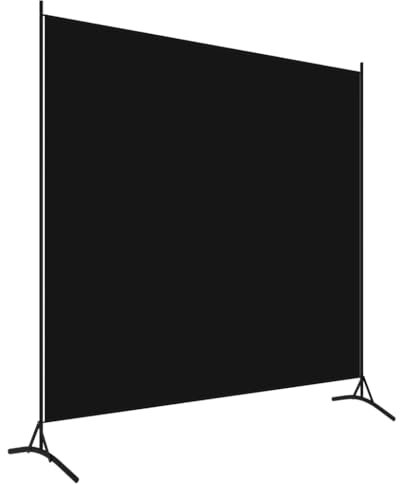 CLALER Raumteiler Klappbar Freistehend Trennwand Paravent Umkleide Sichtschutz Wand Raumtrenner, 175x180cm, Schwarz