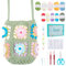 FREEBLOSS Häkelset Für Anfänger Handytasche Mit Blumenmuster Starterset Für Häkeltasche Granny Square Set Mit Häkel Tragetasche Strickset Mit Schritt Für Schritt Videoanleitungen Bastelprojekte