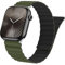 Oielai Magnet Armband Kompatibel mit Apple Watch Armband 46mm 49mm 45mm 44mm 42mm, Doppelseitige Tragbare Magnete Ersatzband für iWatch Series 10 9 8 7 6 5 4 3 2 1 SE Ultra, Grün Schwarz