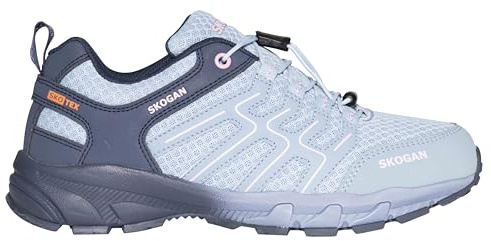 SKOGAN SKO-Runner Damen Wanderschuh, Wasserdicht, Schnellschnürung, Hellblau