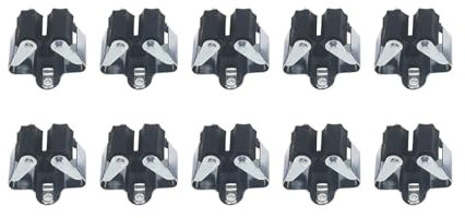 CLKE Mop Holder 10 Pack, Heavy Duty Wall Mounted Broom Holder & Brush Storage Clips, Durable Mop and Broom Organizer for Kitchen, Bathroom, Laundry, Garage, Garden (Black)