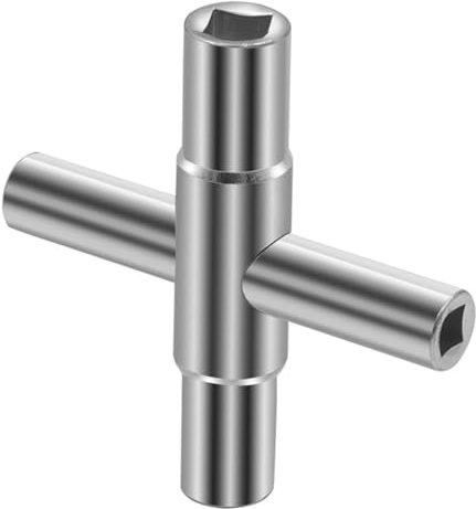 KYSUN Vierkantschlüssel, 4-Wege-Multifunktionsschlüssel Innenmaß 6.5mm/7mm/8mm/9mm Multifunktionale Cross Key Utilities Schlüssel Schaltschrankschlüssel, für Schaltschränke Wasserzähler Ventil