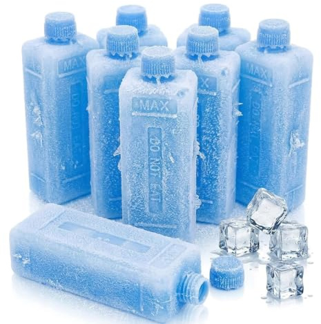 Angoily 8Pcs Ice Packs 120Ml Reusable Freezer Block for Air Conditioner Fan | Leak Resistant Cool Bag Cooling Ice Blocks Freezer Packs for Lunch box Outdoor Picnic Office School, camping essentials