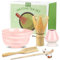 HengLiSam Matcha Kit - 6 Pièces Ensemble à Thé Matcha - Set De Fouet Matcha, Bol Matcha, Support Chasen et 2 Cuillère Matcha pour la Cérémonie du thé Japonais - Rose