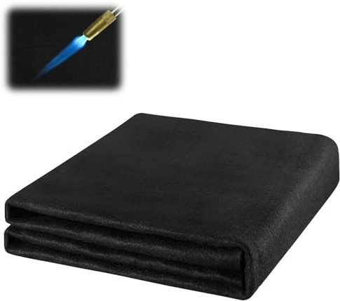 Carbonfilz Hitzeschutzmatte, Feuerfeste Unterlage 100x100 cm Feuerfeste Matte Hitzebeständig Materialien bis zu 982°C, Feuerschutzmatte für Grill, Schweißen, Feuerschale, Kamin